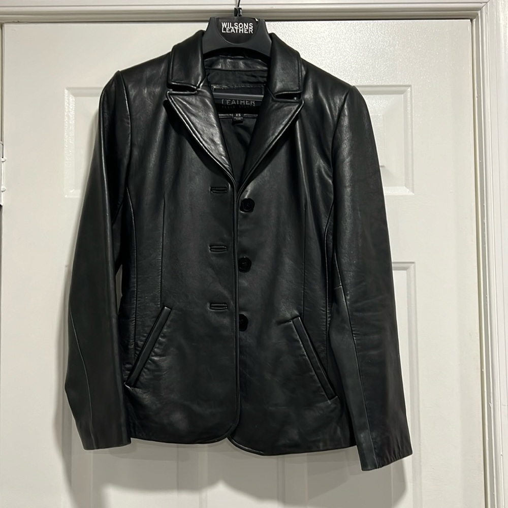 Black leather Wilson’s blazer